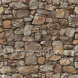 seamless Seamless 3D Rustically Arranged Stone Wall PBR Texture with Varied Earth Tones texture 8k free download PBR