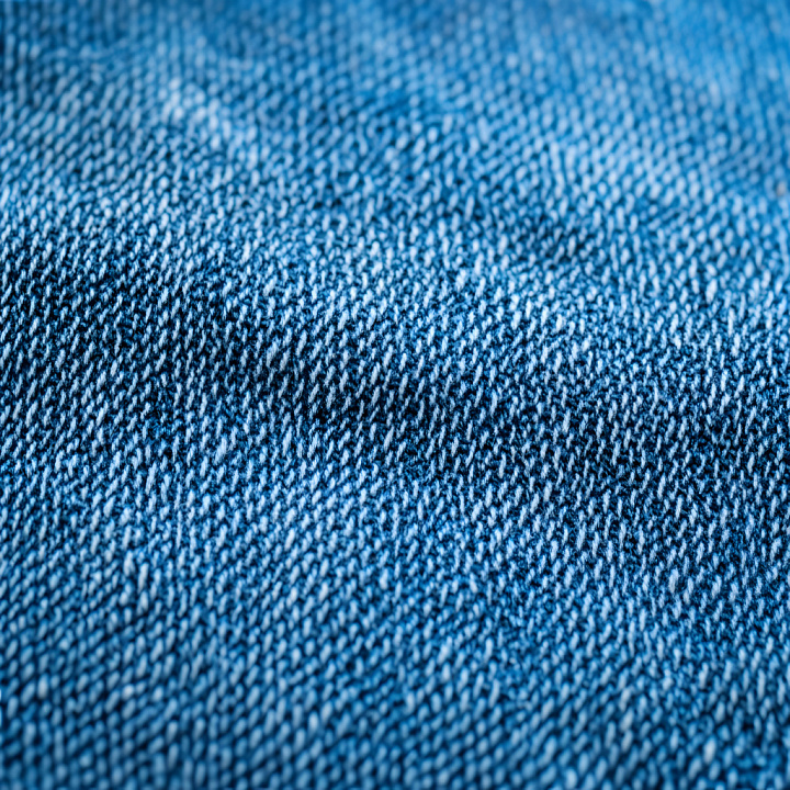 Cracked And Distressed Denim Fabric In Blue Tones seamless PBR texture preview