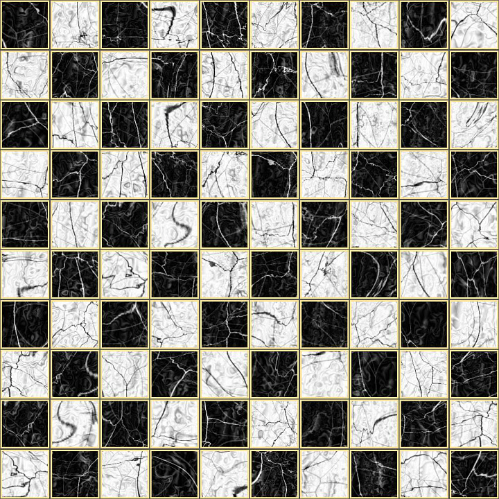 Black and White Checkers with Marble seamless PBR texture preview