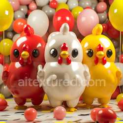 seamless Seamless 3D Inflated Vinyl Balloon Texture with Glossy Red, White, and Yellow Panels texture 8k free download PBR