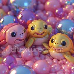 seamless Seamless 3D Inflated Glossy Plastic Bubble PBR Texture with Vibrant Colors texture 8k free download PBR