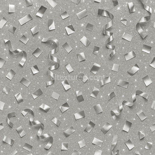 Seamless 3d texture pbr 8k silver foil metallic confetti and party popper sparkle effect for new year