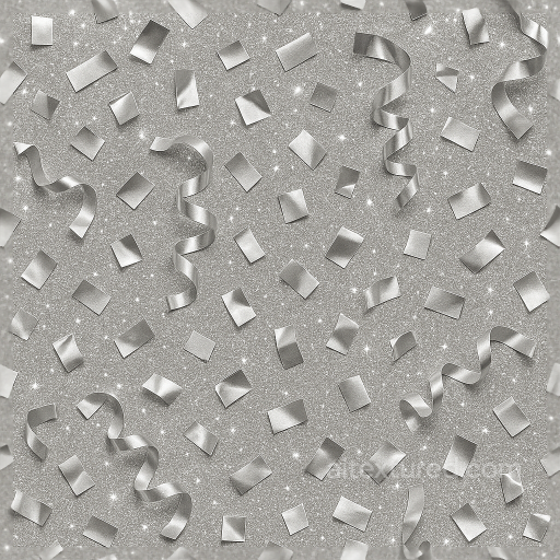 Silver Foil Metallic Confetti And Party Popper Sparkle Effect For New Year seamless New Year PBR texture