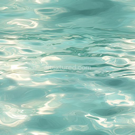 Seamless 3D PBR Texture of Calming Turquoise Water Surface with Smooth Ripples