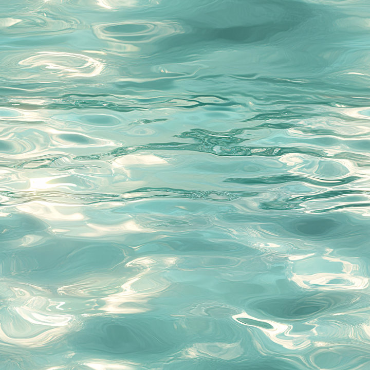 Calming Turquoise Water Surface with Smooth Ripples seamless PBR texture preview