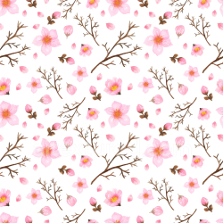 seamless Seamless 3D PBR Texture of Delicate Pink Flower Petals and Branches Pattern texture 8k free download PBR