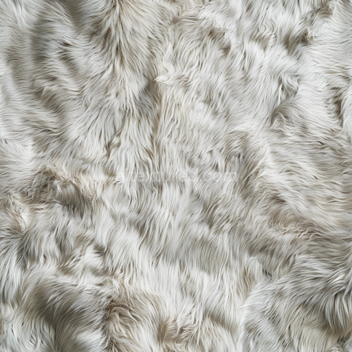 Seamless 3D Soft White Fur Leather PBR Texture with Natural Fur Patterns