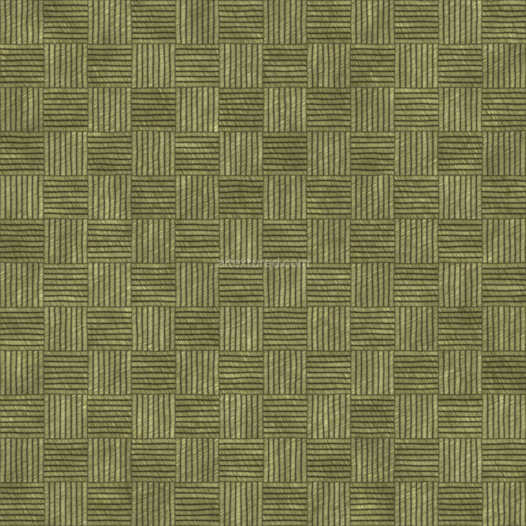 Seamless PBR fabric texture in green with a woven pattern