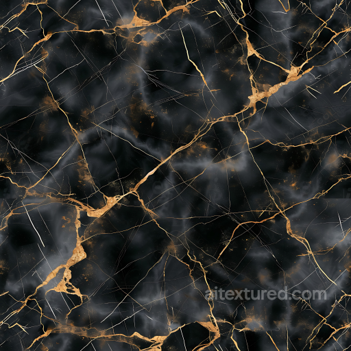Charcoal Black Marble PBR Texture with Luxurious Gold Veins seamless Marble PBR texture