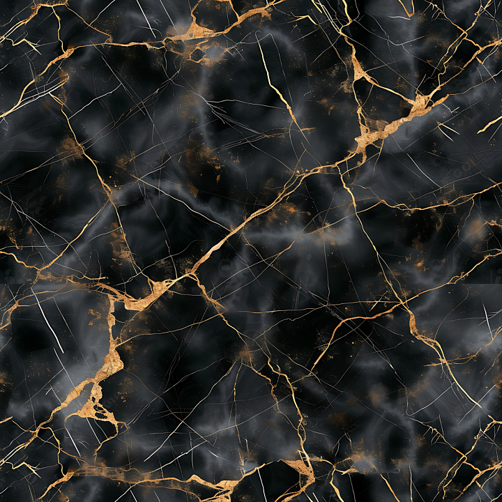 Charcoal Black Marble with Luxurious Gold Veins seamless PBR texture preview