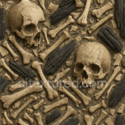 seamless Seamless 3d texture pbr 8k skull cracks with bone fragments and skeleton bones detail texture 8k free download PBR