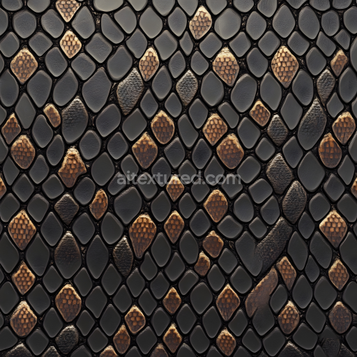 Seamless 3D PBR Reptilian Skin Texture Featuring Detailed Scales and Natural Tone Variation