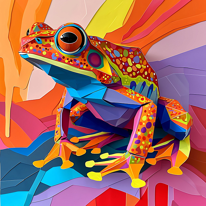 Animal of Vibrant Burrowing Frog Skin with Multicolor Spots seamless PBR texture preview