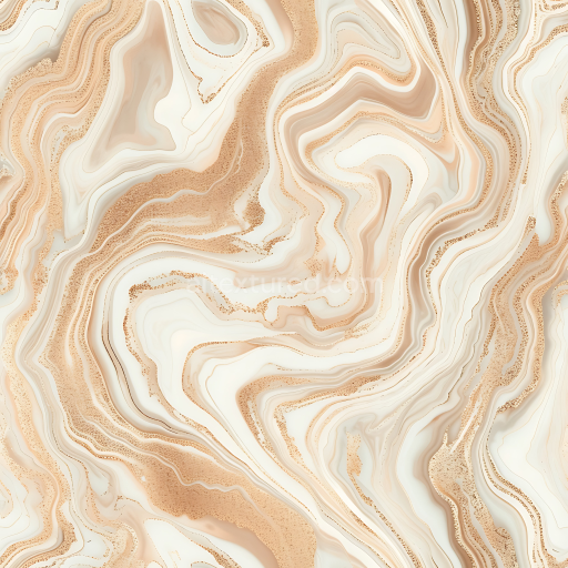 Seamless 3D Creamy Beige Marble PBR Texture with Rose Gold Swirls and Fluid Veins