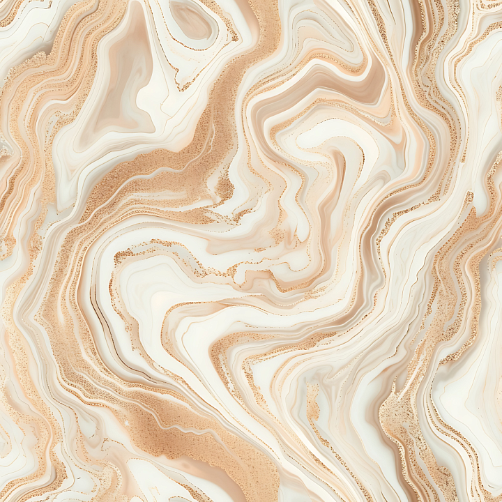 Creamy Beige Marble with Rose Gold Swirls and Fluid Veins seamless PBR texture preview