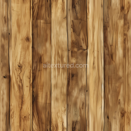 Seamless 3D Pine Wood Planks PBR Texture with Natural Grain and Knots