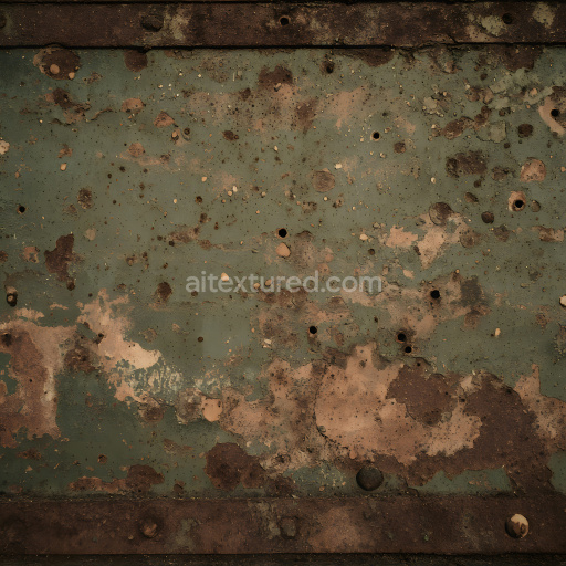 Seamless 3D PBR Rusted Metal Texture with Corrosion Cracks and Holes