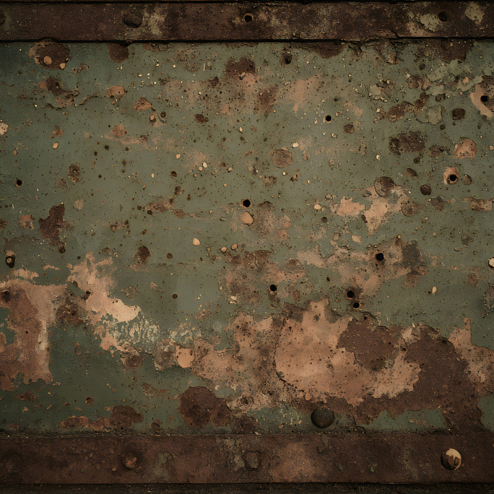 Rusted Metal with Corrosion Cracks and Holes seamless PBR texture preview