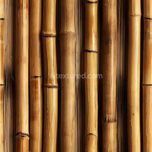 Seamless 3D PBR Texture of Polished Vertical Bamboo Stalks with Natural Nodes
