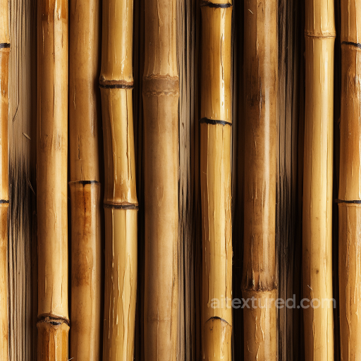Polished Vertical Bamboo Stalks Seamless Texture with Natural Nodes seamless Bamboo PBR texture