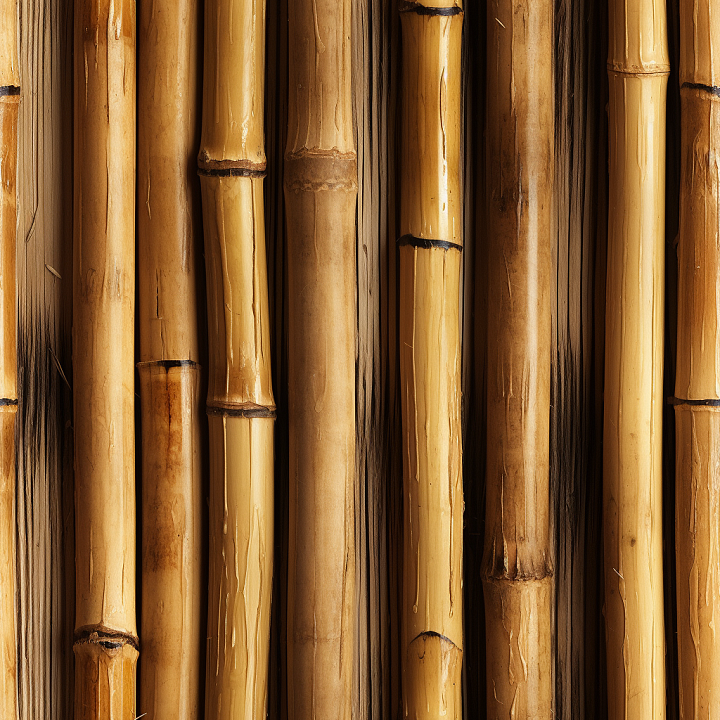 Polished Vertical Bamboo Stalks with Natural Nodes seamless PBR texture preview