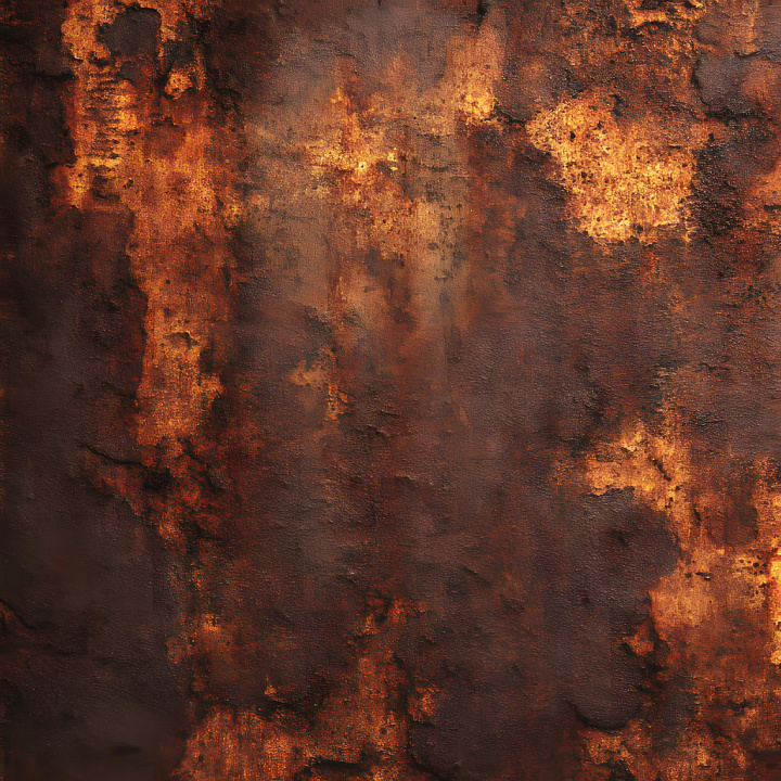 Rusted Metal Featuring Cracked and Pitted Orange-Brown Rust Zones seamless PBR texture preview