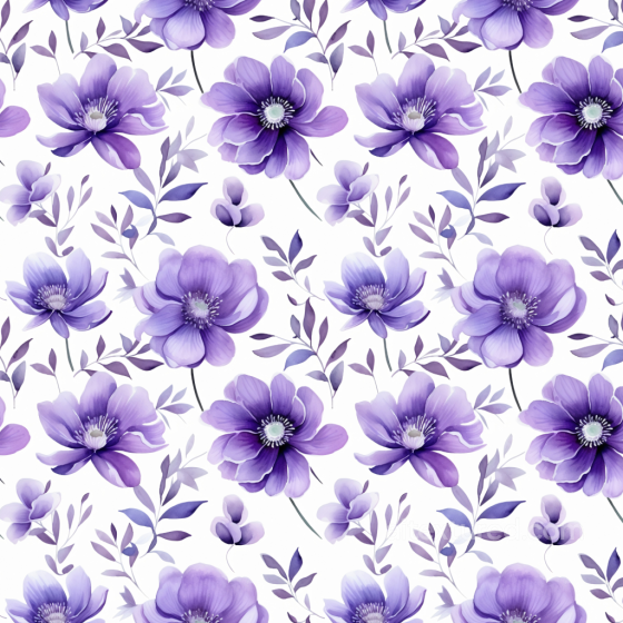 Purple Flower Pattern on White Fabric Seamless Texture Purple Flower texture preview