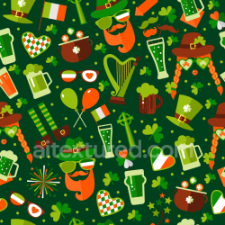 seamless Seamless 3D PBR Digital Paper Texture Featuring Vibrant St Patrick's Day Icons texture 8k free download PBR