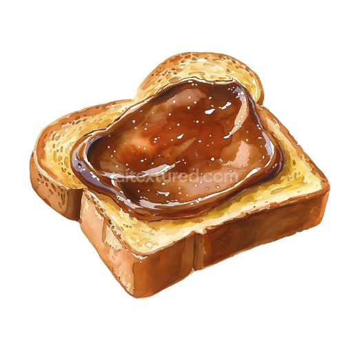 Breakfast Illustration of Aussie Vegemite on Buttered Toast