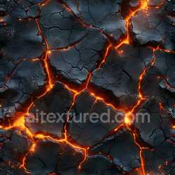 seamless Seamless 3D PBR Cracked Volcanic Lava Rock Texture with Glowing Magma texture 8k free download PBR