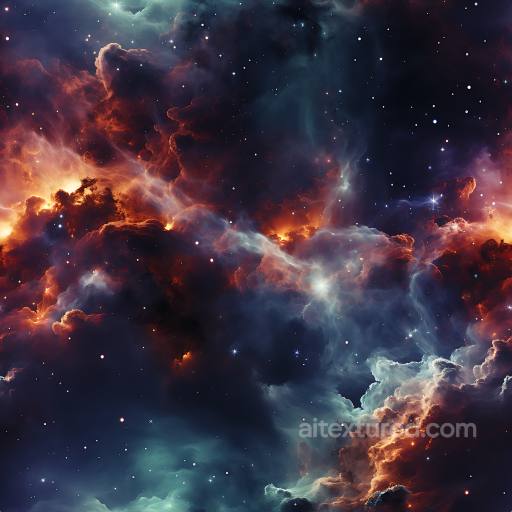 Space Texture Featuring Deep Nebula Clouds and Radiant Stars seamless Star, space, planets PBR texture