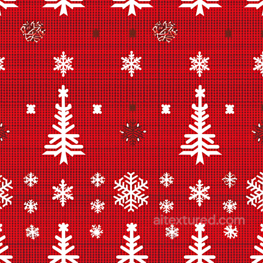 All Christmas Digital paper Texture of Red Knitted Fabric with White Christmas Patterns seamless All Christmas Digital paper PBR texture