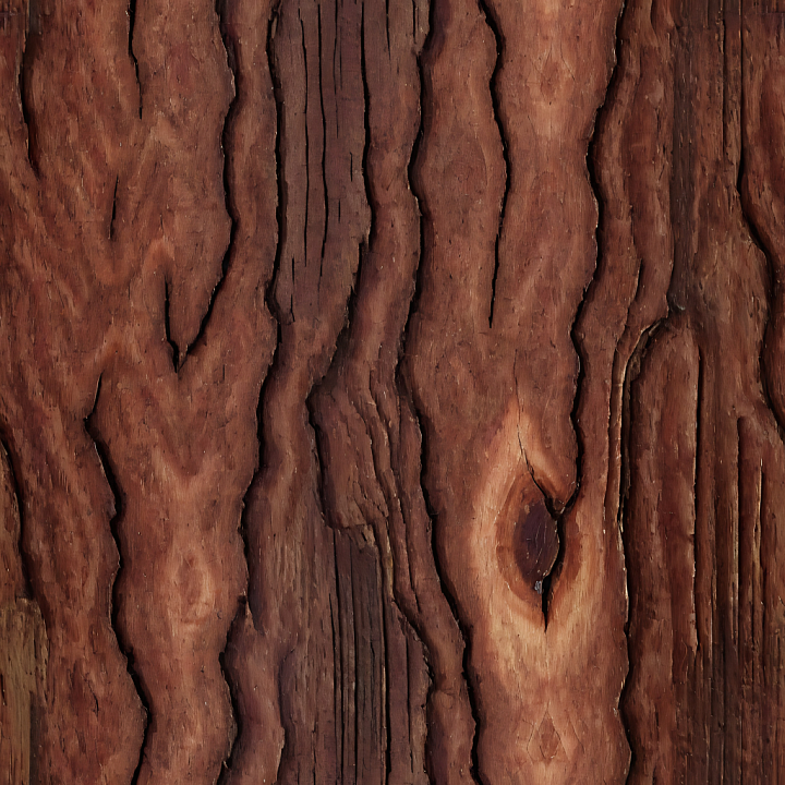 Weathered Dark Wood Planks with Knots and Deep Grain seamless PBR texture preview