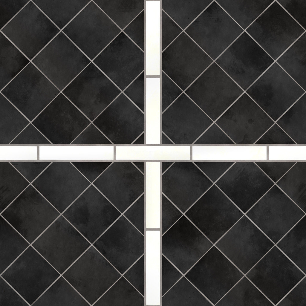 Seamless PBR tiles texture in black and white design