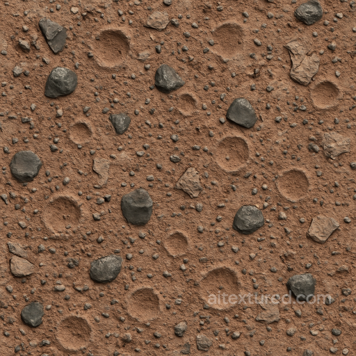 Meteorite Fragments On Shattered Crust With Iron Oxide And Regolith seamless Star, space, planets PBR texture