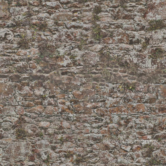 Weathered Stone Wall Texture with Moss and Lichen Details Stone texture preview
