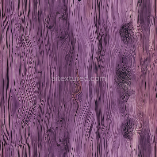 Seamless 3D Painted Wood Planks PBR Texture with Purple Finish and Knot Details