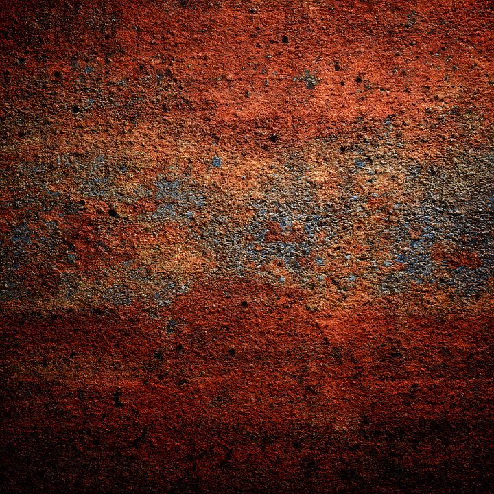 Rusty Metal Featuring Cracked, Pitted Surface with Red-Orange and Blue-… seamless PBR texture preview