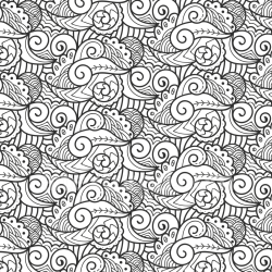 seamless Seamless 3D PBR Texture of Black and White Abstract Swirling Doodles texture 8k free download PBR