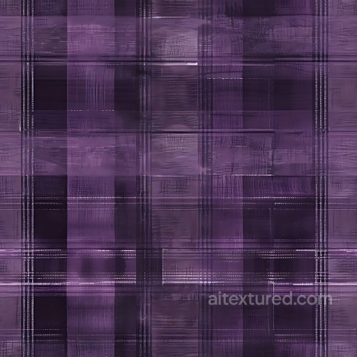 Seamless 3D PBR Metal Texture with Purple Plaid Pattern and Subtle Brush Strokes texture preview