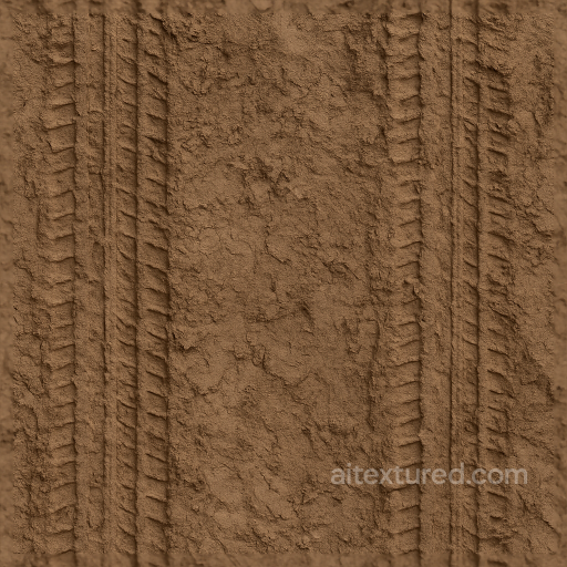 Muddy Road Tire Track Dirt Imprint Tire Mark Dirt Muddy Ground Track seamless Tire prints PBR texture