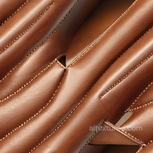 Quilted Brown Leather PBR Texture with Fine Grain and Detailed Stitching seamless Leather PBR texture