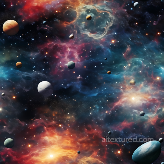 Space Texture Featuring Vibrant Nebulae and Detailed Planets Star, space, planets texture preview