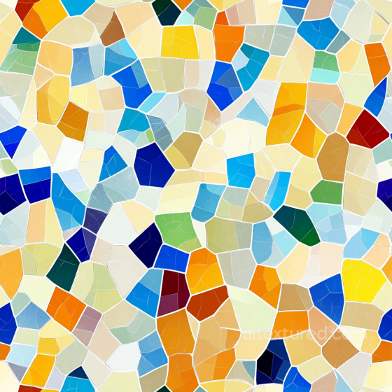 Mosaic PBR Texture with Irregular Multicolor Ceramic Tiles and Matte Finish Mosaic texture preview