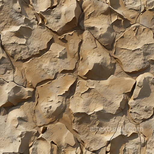 Stone Texture of Cracked Dry Earth with Layered Rock Plates seamless Stone PBR texture