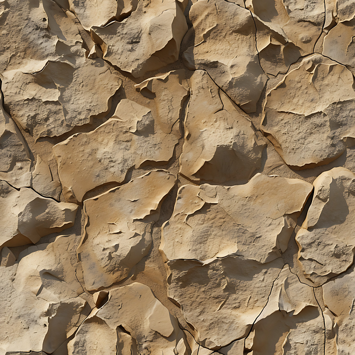 Stone of Cracked Dry Earth with Layered Rock Plates seamless PBR texture preview