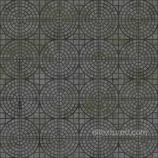 Concentric Circle Paving Tiles | Free PBR seamless Brick PBR texture