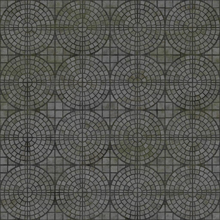 Concentric Circle Paving Tiles Brick seamless PBR texture preview