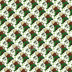 seamless Seamless 3D PBR texture with St Patrick's Day beer mug and green boot pattern texture 8k free download PBR