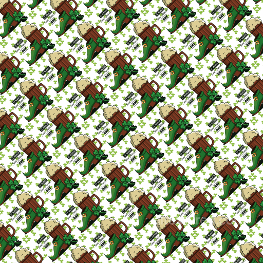 with St Patrick's Day beer mug and green boot pattern seamless St patrick digital paper bundle PBR texture